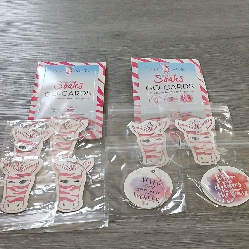 Pink Zebra Just Add Soaks Go-Cards for Fragrance Oil – New/Sealed 2 packs